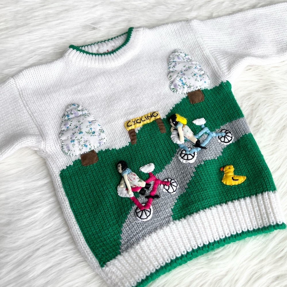 Vintage Toddler Bicycle Sweater